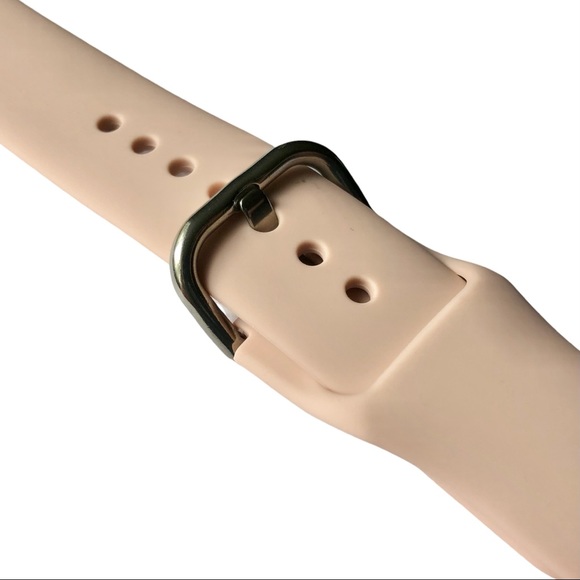 5/$20 NEW SAND Pale Pink Silicone Band Apple Watch 38/40/41mm M/L Metal Buckle - Picture 5 of 9